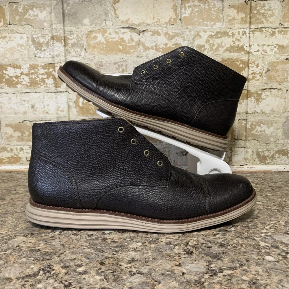 Cole Haan Mens Original Grand Chukka Black Leather Boots C20972 Size 13 M